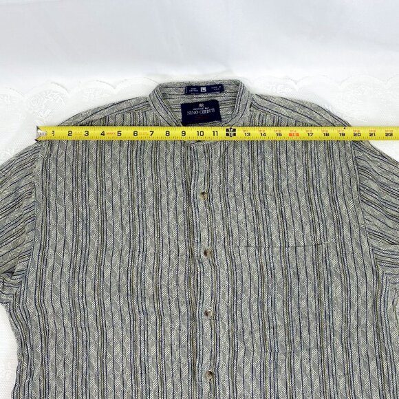 Nino Cerruti Brand Men's Shirt Sport Button Up Semi-Casual Top Gray 100% Cotton - Picture 9 of 13